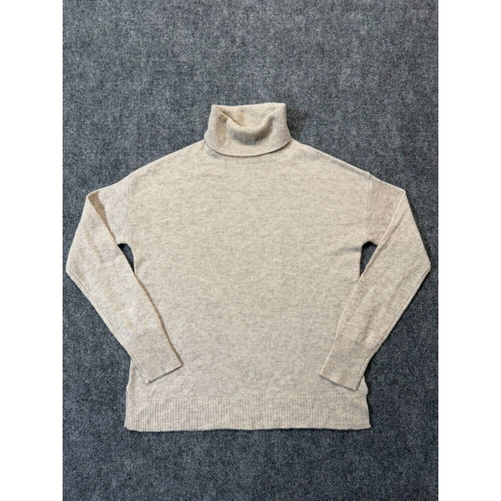 Nordstrom Women S 100% Cashmere Turtleneck Sweater Oatmeal Beige Quiet Luxury